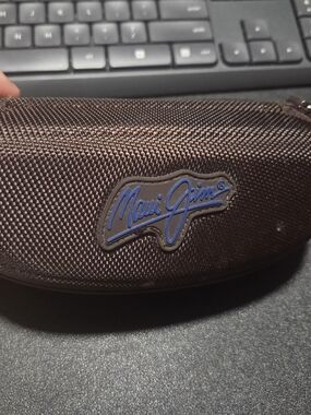 Maui Jim Brown Toiletry/Sunglasses Case with Blue Logo